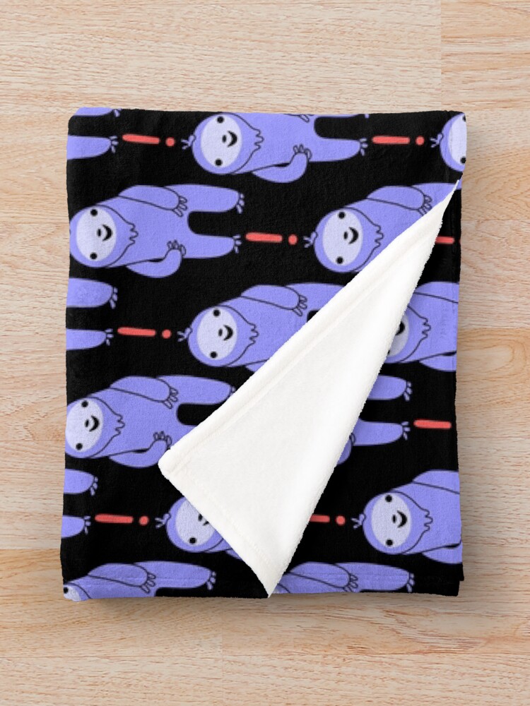 Thumbnail 3 of 6, Throw Blanket, Exclamation Point Sloth designed and sold by SubtleSplit.