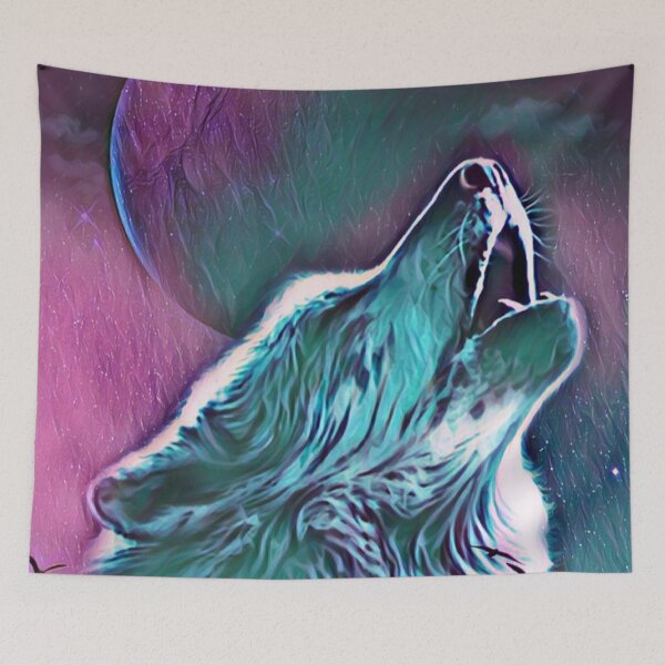 Item preview, Wolf howling at the Moon designed and sold by MerWishes.