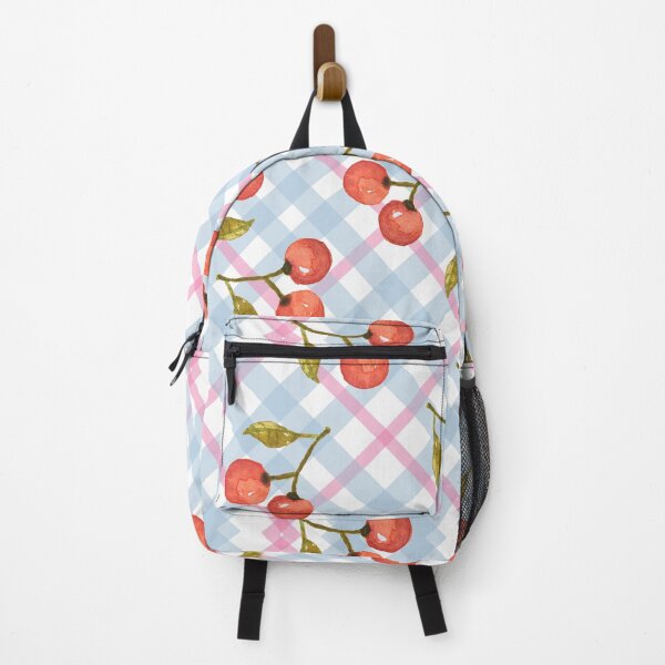 Item preview, Blue and Pink Plaid Vintage Cherry Pattern Retro Collection designed and sold by autumnchu.