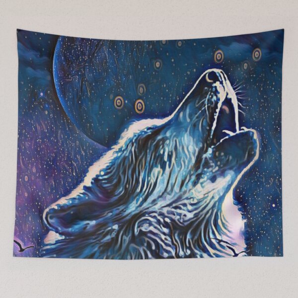 Item preview, Wolf howling at the Moon designed and sold by MerWishes.