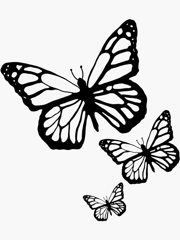 Butterfly Decal - Buy 1 Get 1 Free - Flying Butterfly Silhouette Stickers