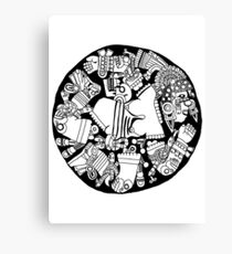 Meso Ring - black & white Canvas Print