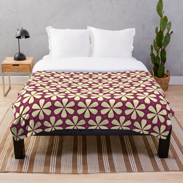 Item preview, Cute retro floral seamless pattern in magenta and beige color designed and sold by PatternFantasy.