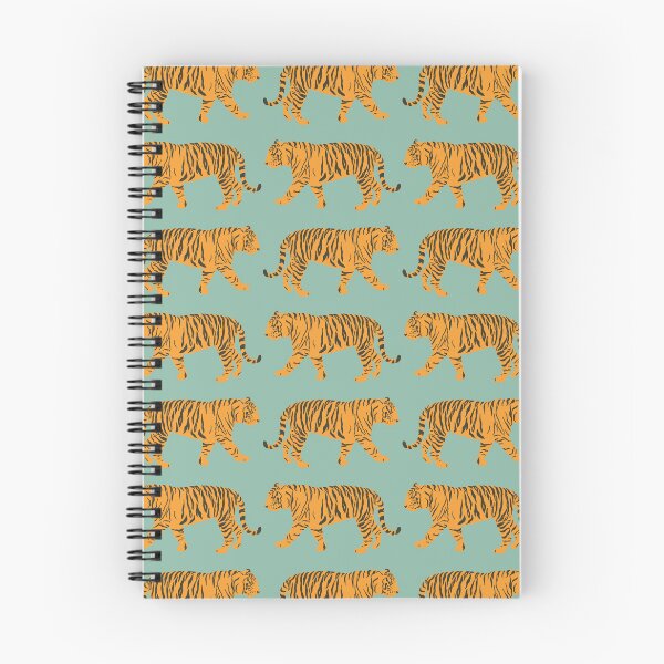Item preview, Teal and Orange Bengal Indian Tiger Print Pattern designed and sold by DarlaDesigns.