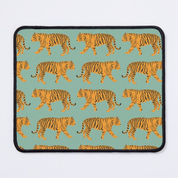 Item preview, Teal and Orange Bengal Indian Tiger Print Pattern designed and sold by DarlaDesigns.