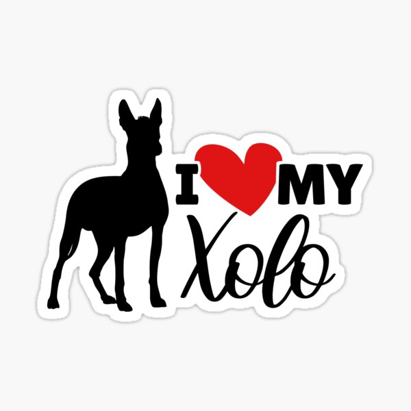 Vista previa del artículo con la obra «Amo a mi Xolo, amante de los perros Xoloitzcuintle», diseñado y vendido por doggiedelight.