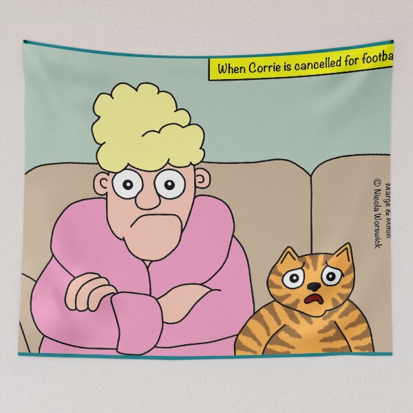 Item preview, When Corrie is cancelled for football designed and sold by Scat the cat.