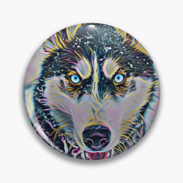 Item preview, Husky with rainbow paint effects designed and sold by MerWishes.