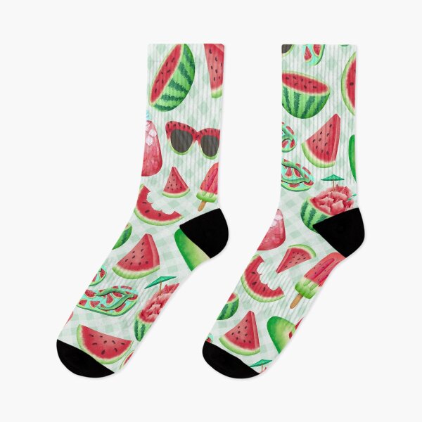 Item preview, Summer Vibes, watercolor fresh watermelon and gingham vibes designed and sold by Orianah.