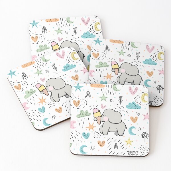 Item preview, Cute elephant with ice cream designed and sold by KlaraMacinka.