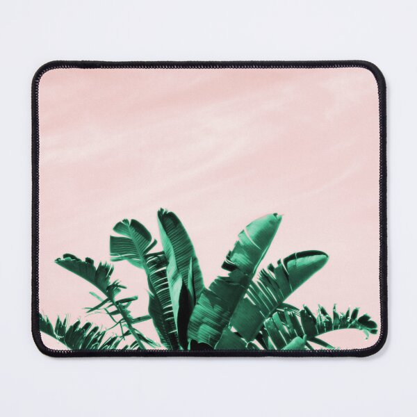 Item preview, Turquoise Banana Leaves, pink sky designed and sold by Anna Lemos.