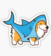 Corgi In a Shark Suit Sticker