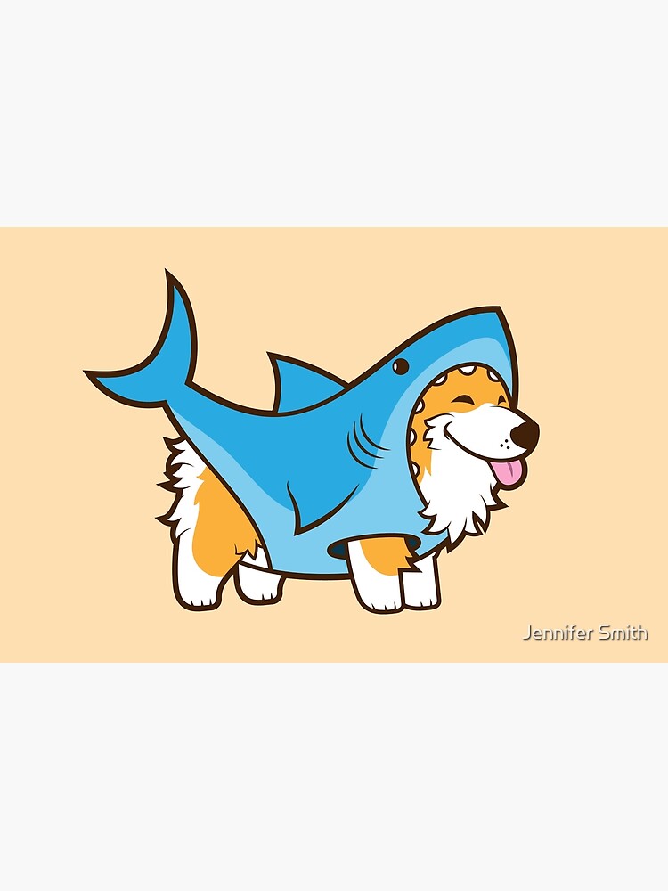 Thumbnail 2 of 2, Postcard, Corgi In a Shark Suit designed and sold by Jennifer-Smith.