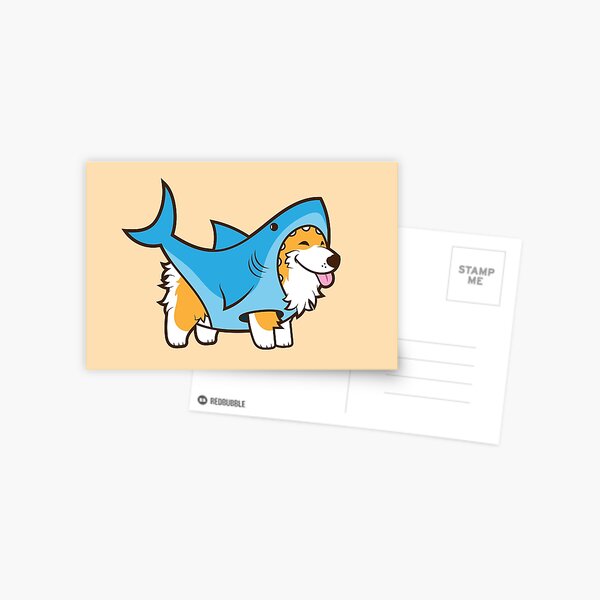 Corgi In a Shark Suit Postcard