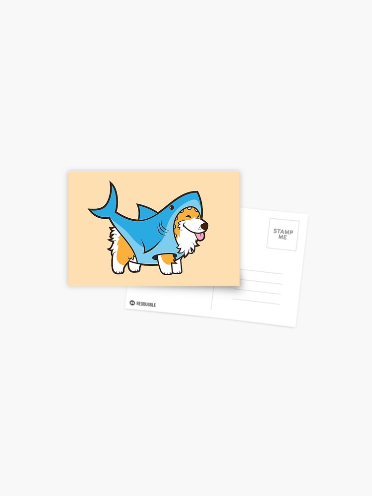 Thumbnail 1 of 2, Postcard, Corgi In a Shark Suit designed and sold by Jennifer-Smith.