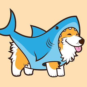 Artwork thumbnail, Corgi In a Shark Suit by Jennifer-Smith