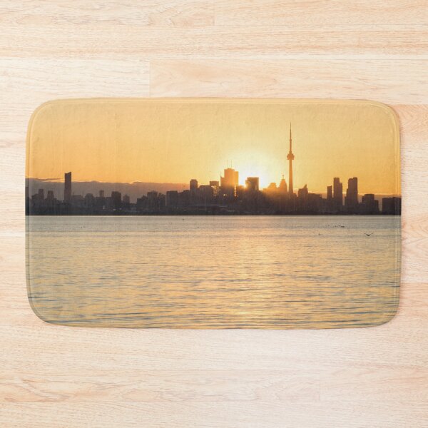 Item preview, Golden Glow - Sun Rising Behind Toronto Skyline designed and sold by Georgia Mizuleva.