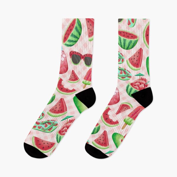 Item preview, Summer Vibes, watercolor fresh watermelon and gingham vibes designed and sold by Orianah.