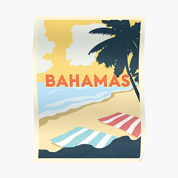 TS81 Vintage Nassau Bahamas Travel Tourism Poster Re-Print A4 