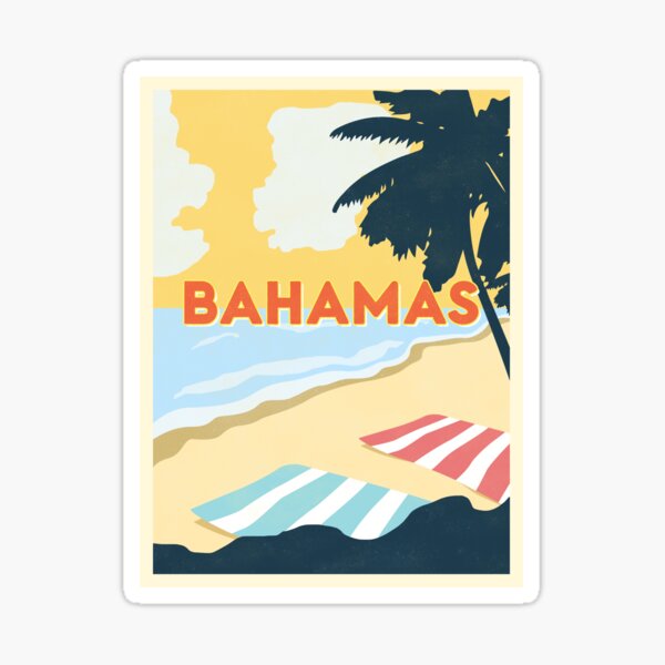 Bahamas Vintage Travel Sticker