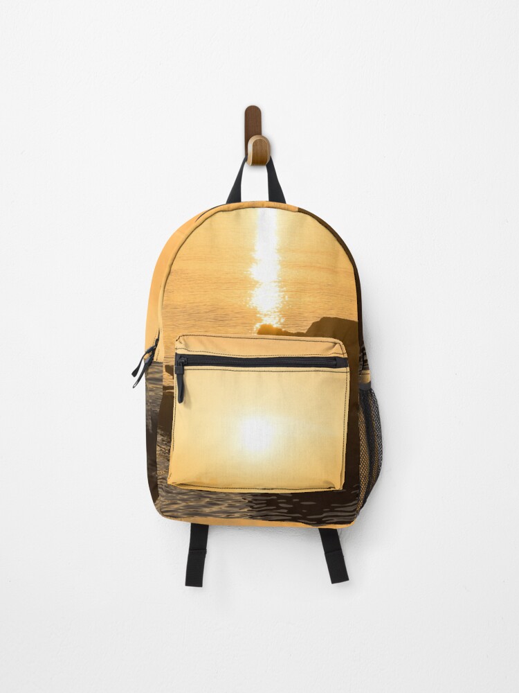 Thumbnail 1 of 3, Backpack, Gold Mist Sunrise - Toronto Skyline with Rough Rocks designed and sold by GeorgiaM.