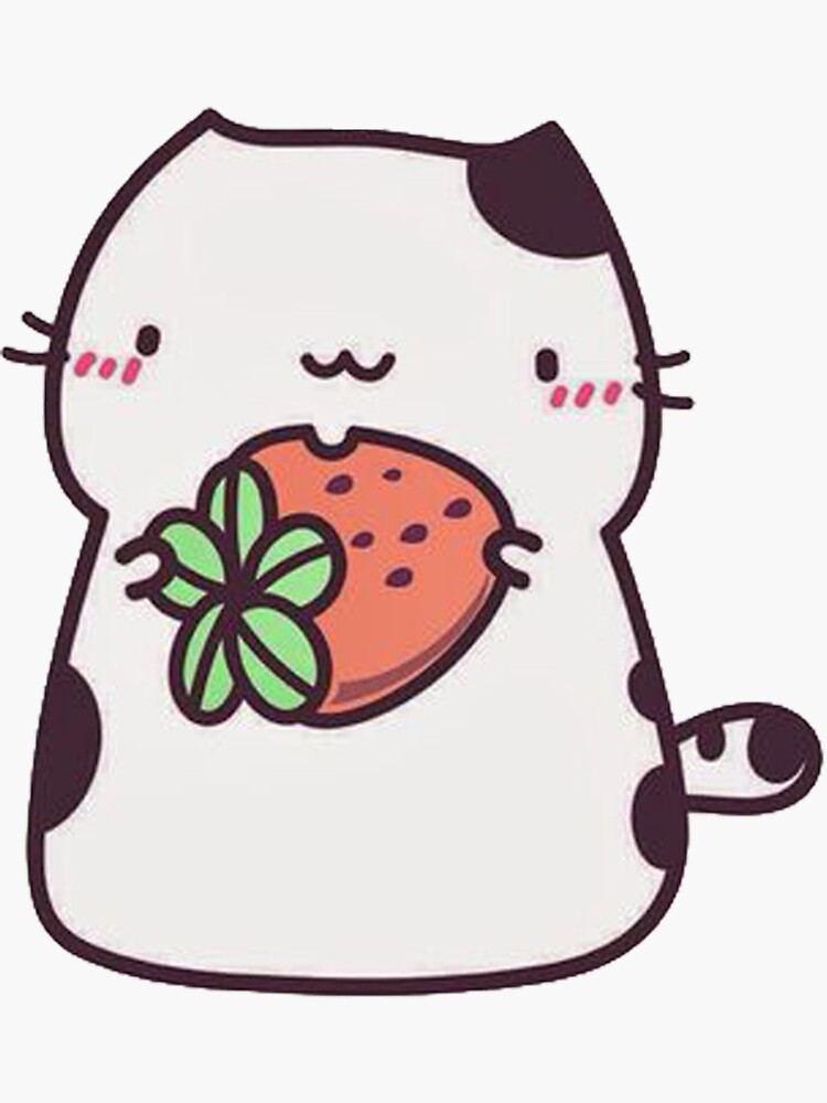 "Strawberry Cat" Sticker by BelindaFRS Redbubble