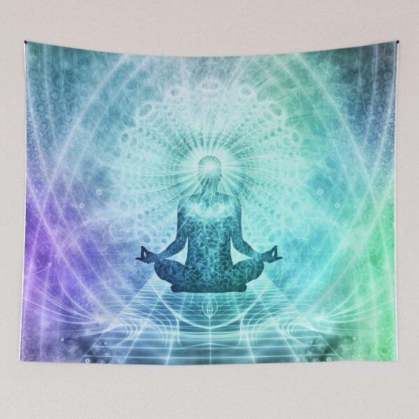Item preview, Holy Yoga Lotus Meditation turquoise violet designed and sold by EDDArt.