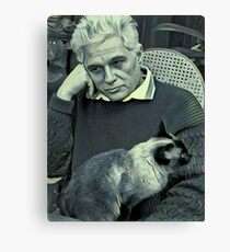 Derrida and Cat - stylized Canvas Print