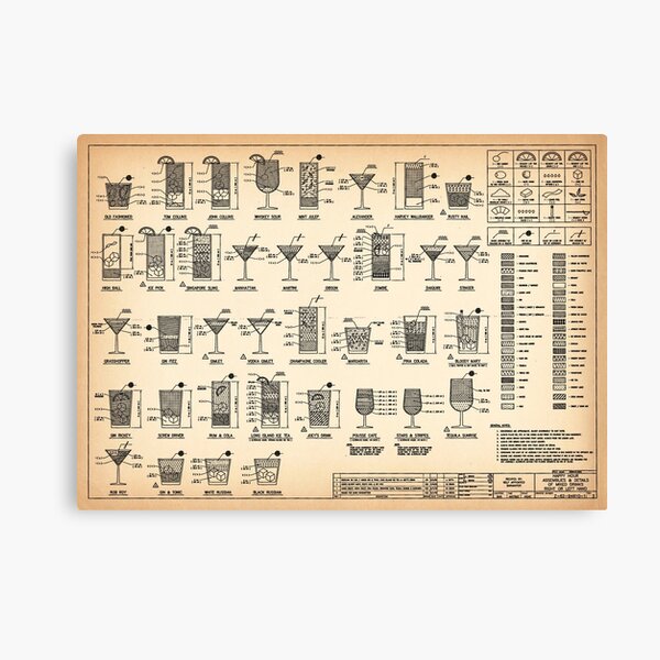 Item preview, Cocktail chart vintage art designed and sold by muharko.