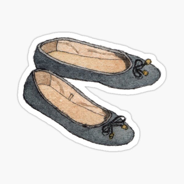 Black Shoes with Bow Sticker