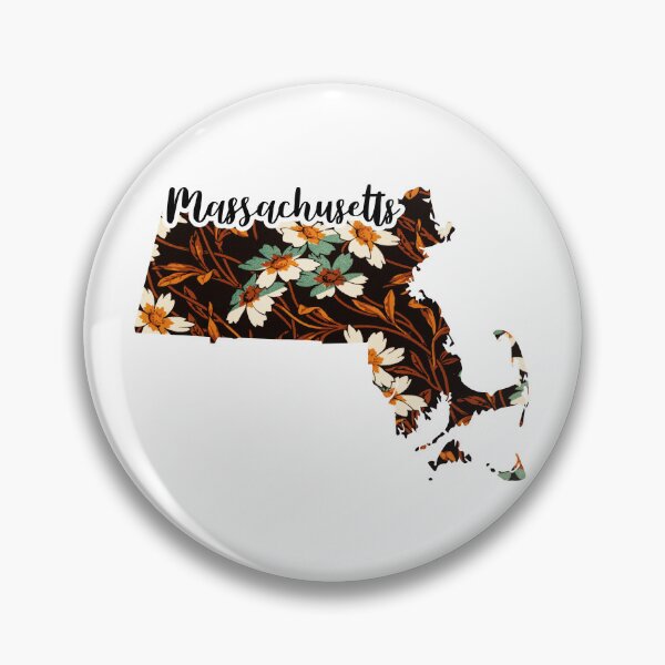 Item preview, Floral Map of USA States Massachusetts - Map of Massachusetts designed and sold by AmethystMurad.