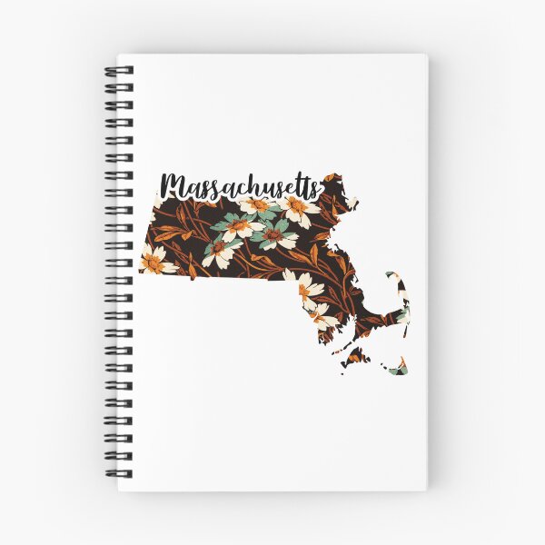Item preview, Floral Map of USA States Massachusetts - Map of Massachusetts designed and sold by AmethystMurad.