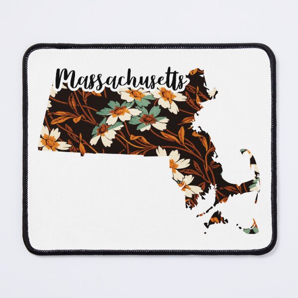 Item preview, Floral Map of USA States Massachusetts - Map of Massachusetts designed and sold by AmethystMurad.