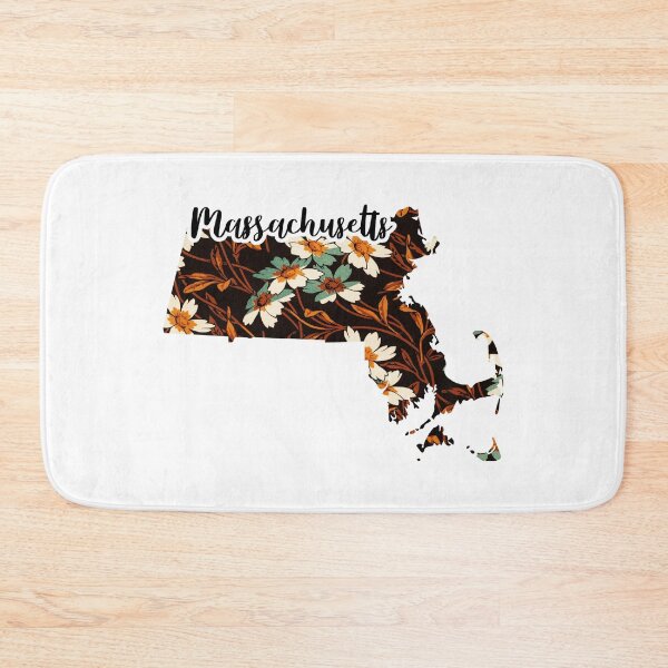 Item preview, Floral Map of USA States Massachusetts - Map of Massachusetts designed and sold by AmethystMurad.