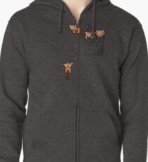 Pocket Red Panda Bären Hoodie mit Reißverschluss