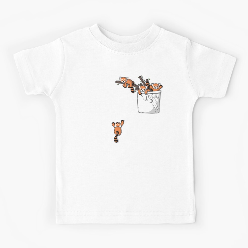 Pocket Red Panda Bears Kids T-Shirt