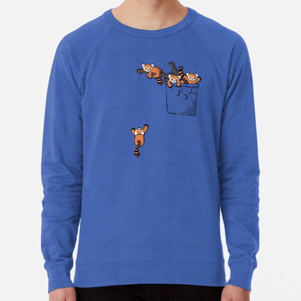 Pocket Red Panda Bears Lightweight Sweatshirt