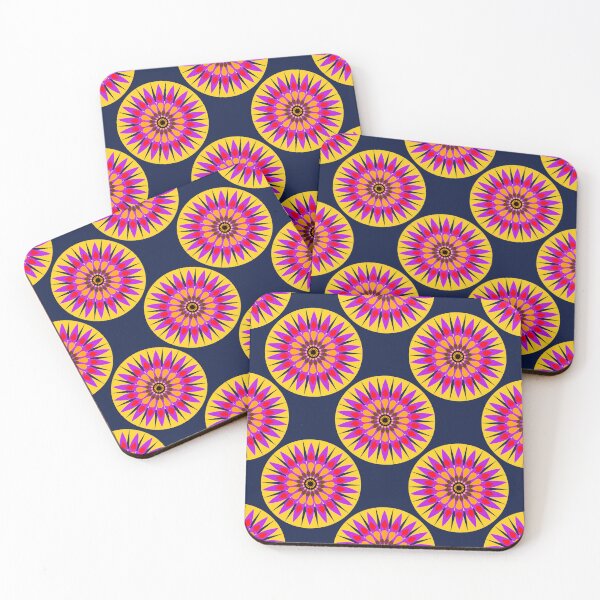 Item preview, Flowers,Yellow purple flowers on a dark blue background designed and sold by Chamaiporn Pangtorn.