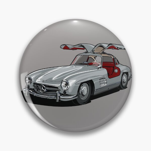 Item preview, Artwork 300 SL Gullwing silver oldtimer 1954 classic W 198 designed and sold by SketchNinja.