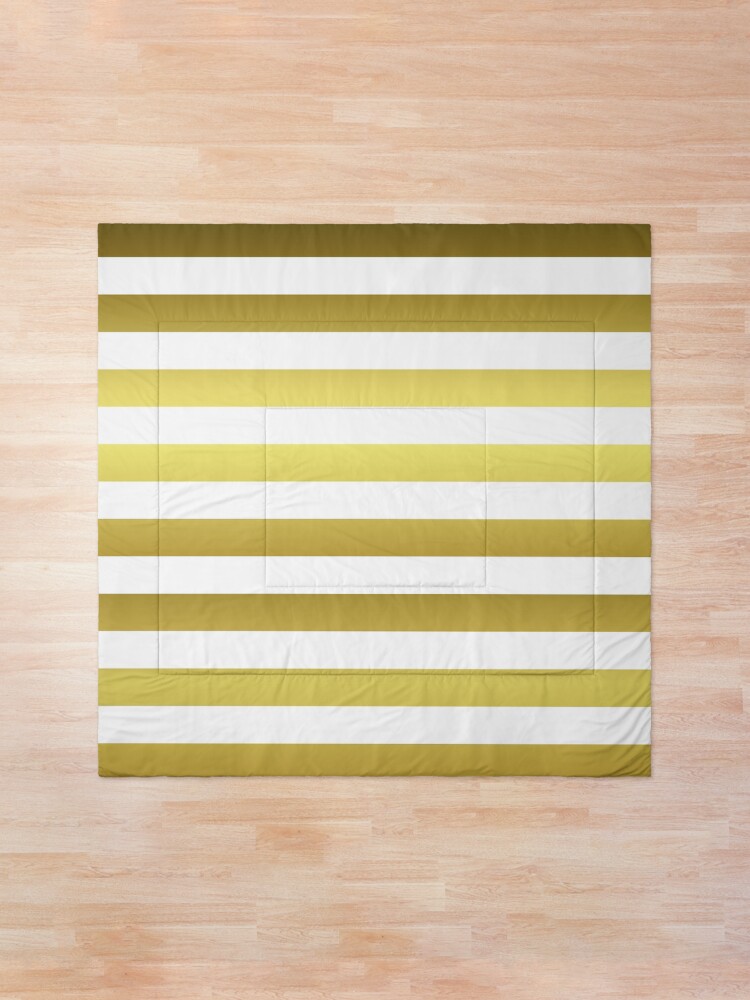 Alternate view of Gold and White Jumbo Beach House Stripes Comforter