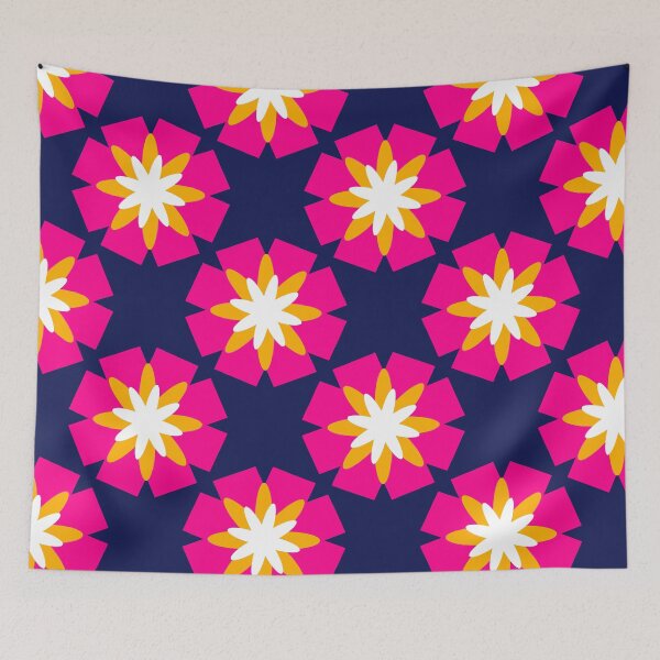 Item preview, Flowers, pink flowers on a navy background designed and sold by Chamaiporn Pangtorn.