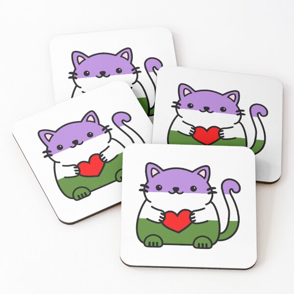 Item preview, Genderqueer Pride flag Kitty designed and sold by ilexdesigns.