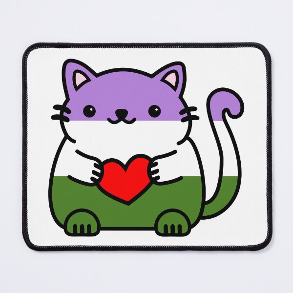 Item preview, Genderqueer Pride flag Kitty designed and sold by ilexdesigns.