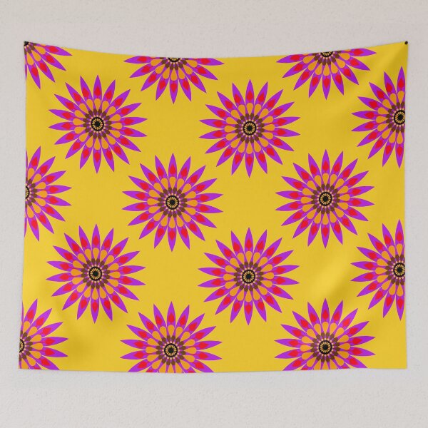 Item preview, Flowers, purple flowers on a yellow background designed and sold by Chamaiporn Pangtorn.