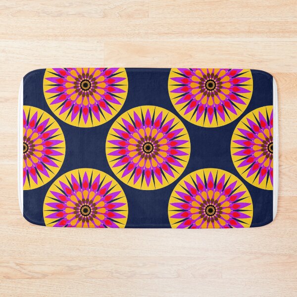 Item preview, Flowers,Yellow purple flowers on a dark blue background designed and sold by Chamaiporn Pangtorn.