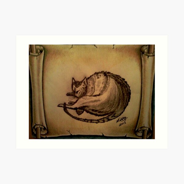 THE SLEEPING CAT Art Print