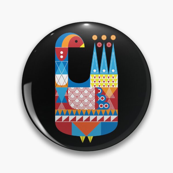 Item preview, Geometric Folk Art Bird designed and sold by FuRanKuStudio.