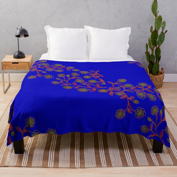 Item preview, Stylized Climbing Roses on Blue Background designed and sold by CarolineLembke.