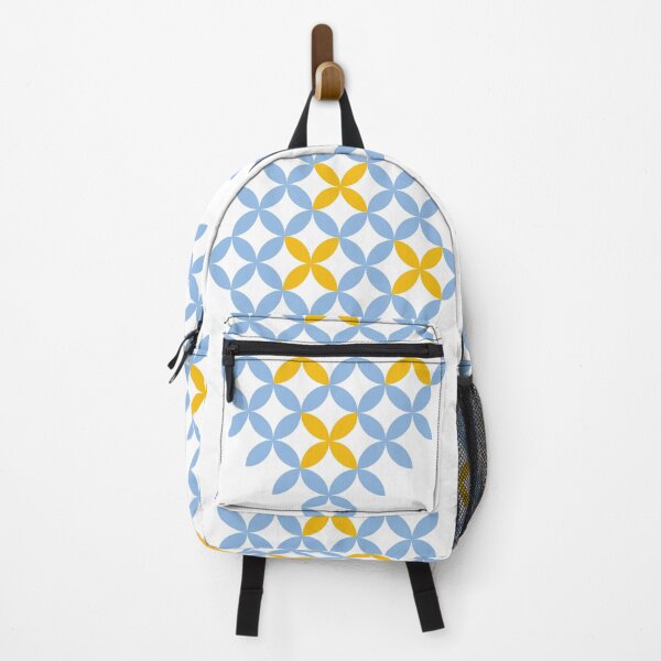 Item preview, Eastern European light blue and yellow stitches folk art pattern designed and sold by IngaDesign.