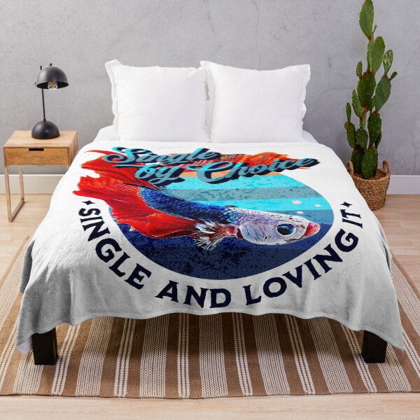 Item preview, Single by Choice - Single and Loving it - Dragon Scale Super Delta Monster Mask Betta Fish Breed - Blue Cool Tone Retro Vintage Sunset designed and sold by Cawaiico.